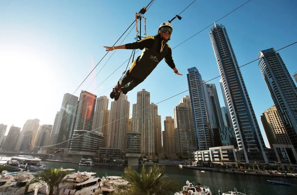 Dubai marina zipline tickets with tabby and tamara